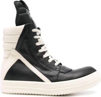 Rick Owens Hollywood Geobasket Black/Milk sneakers - Zwart