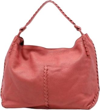 Bottega Veneta Pre-owned Woven Hobo Bag - Dames - Vintage Schoudertas - Rood - ONE Size - Leer - Vintage