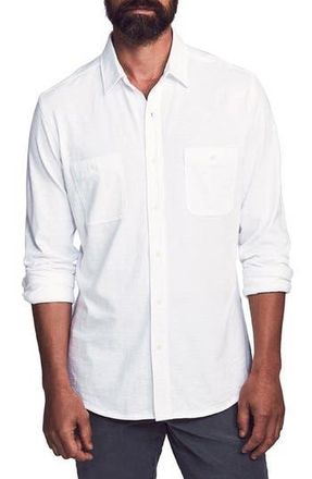 Faherty Knit Seasons Organic Cotton Button-Up Shirt in White at Nordstrom Rack, Size Large