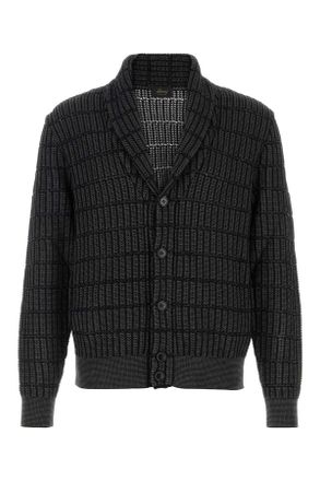 Brioni Embroidered Cotton And Linen Cardigan