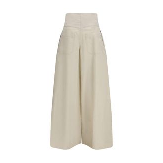 Brunello Cucinelli Womens Beige Cotton Pants