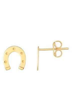 Karat Rush 14K Yellow Gold Horseshoe Stud Earrings at Nordstrom Rack