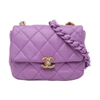 Chanel Pre-owned Mini Quilted Lambskin Candy Chain Flap - Dames - Pre-owned - Paars - Maat: ONE Size Leer