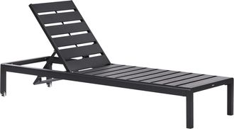 Beliani Tumbona Metal Negro