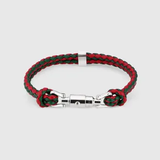 Gucci Braided Bracelet With Piston Detail Leather