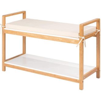 WENKO Panca/scarpiera Finja con seduta imbottita, in stile chic scandinavo, scaffale per scarpe con seduta, scarpiera e panca in pregiato bamb&ugrave;