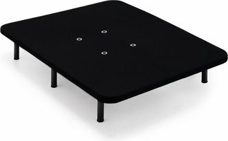 HOGAR 24 Base Tapizada Con Tejido 3d Color Negro Y V&aacute;lvulas De Transpiraci&oacute;n + 6 Patas Cilindricas 25 Cm, 135x190 Cm