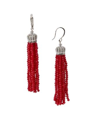 Saachi Saachi Crown Tassel Drop Earrings