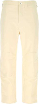 Jil Sander Ivoor Katoenen Broek voor Vrouwen - Heren - Straight fit broeken - Beige - L - Katoen - Broeken