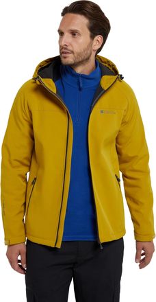 Mountain Warehouse Exodus Mens Softshell Jacket - Breathable & Water Resistant Rain Coat with Adjustable Fit & Side Pockets - For Spring Summer, Walking, Hiking & Travel