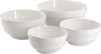 Gibson Home 4 Piece Fine Ceramic Serving Bowl Set in White at Nordstrom