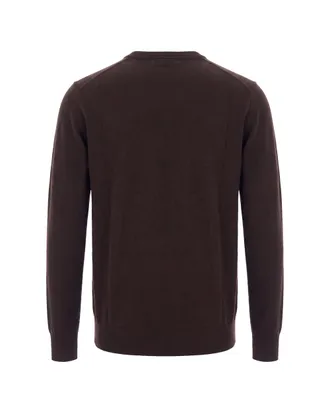 Paolo Pecora Wool-Silk-Cashmere Blend Crewneck Sweater - Brown