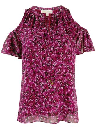Michael Michael Kors cold shoulder printed top - Pink