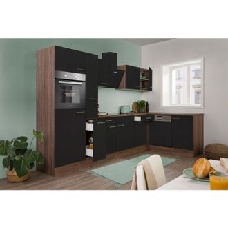 Respekta Cucina Cucina angolare Cucina York Rovere Nero Oliver 310 x 172 cm Respekta