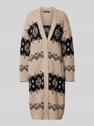 Oui Cardigan mit verdeckter Knopfleiste in Camel, Gr&ouml;&szlig;e 38