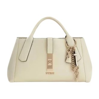 Guess Brooke High Society Satchel - female - Guess - Handbags - Beige - ONE SIZE - Bags