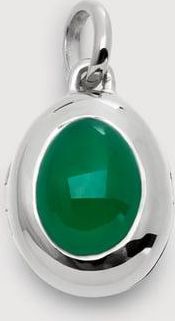 Monica Vinader Sterling Silver May Birthstone Locket Green Onyx