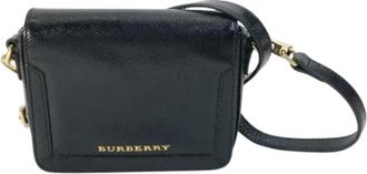 Burberry Pre-owned Cross Body Bags, female, Black, Size: ONE SIZE Pre-owned Leather shoulder-bags
