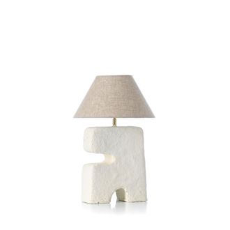 Bazar Bizar L&aacute;mpara de mesa de papel mach&eacute; en blanco 35x35x50cm