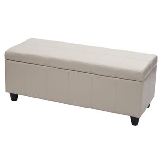 Hhg Hhg - Ba&uacute;l Kriens, Asiento De Banco, Polipiel, 45x114x45cm, Crema