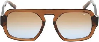Abercrombie & Fitch 53mm Gradient Navigator Sunglasses in Light Brown/gradient Brown at Nordstrom