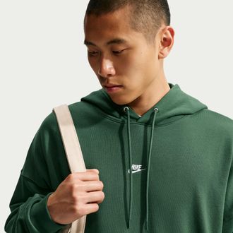 Nike Mens Nike Sportswear Club Oversized French Terry Pullover Hoodie in Green | IF0745-323