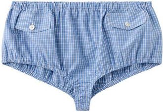 Mango Featuring Hailey Bieber Gigi Check Print Shorts in Blue at Nordstrom, Size Medium