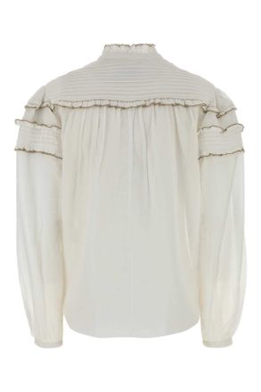 Isabel Marant Ruffled Cotton-Viscose Blouse - White