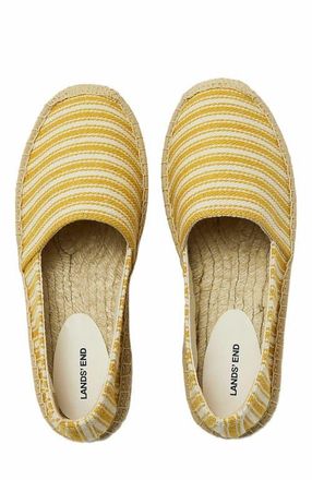 Lands End Classic Espadrille Flats in Yellow Stripe at Nordstrom, Size 10