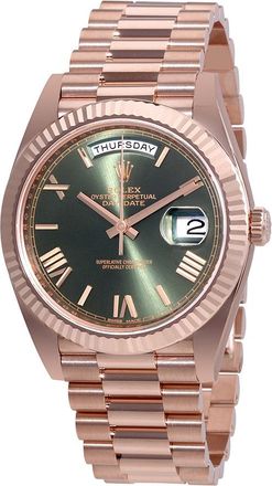 Rolex Pre-owned Rolex Day-Date Olive Green Dial Mens Watch M228235-0025
