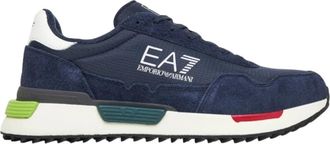 Emporio Armani Sneakers - Heren - Sneakers - Blauw - 40 2/3 EU - Leer - Schoenen