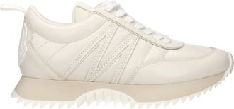 Moncler Beige Leather Low Top Womens Sneakers