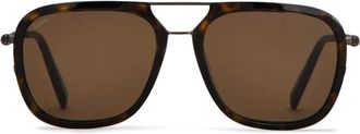 Tod's square-frame sunglasses - men - Acetate/Leather/Metal - One Size - Brown