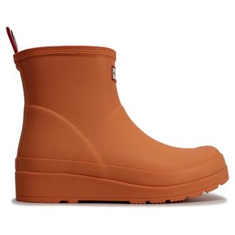 Hunter Original Play Short Wellington Rubber Womens Ankle Boots - Optimistic Orange - Size:UK 4
