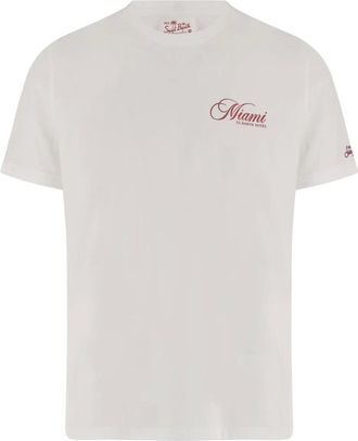 MC2 Saint Barth T-Shirts, male, White, Size: 2XL Cotton T-shirt with Print