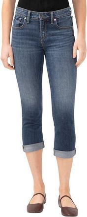 Silver Jeans Co Suki Curvy Mid Rise Capri Jeans in Indigo at Nordstrom, Size 25