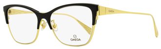 Omega OM5001H Metal and Acetate Butterfly Eyeglasses - Black