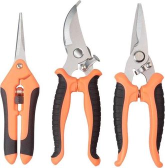 OEM Juego De 3 Tijeras De Podar Para Jard&iacute;n: Mangos Antideslizantes De Dise&ntilde;o Ergon&oacute;mico