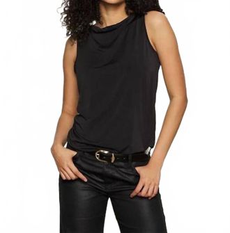 Sanctuary Soft Cowl Shell Sleeveless Top In Black