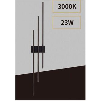 Trade Shop Trade Shop Traesio - Trade Shop - Applique De Muro Led 23w Modern 3 L&iacute;neas Verticales Nero Luce Calda Natural Aq13