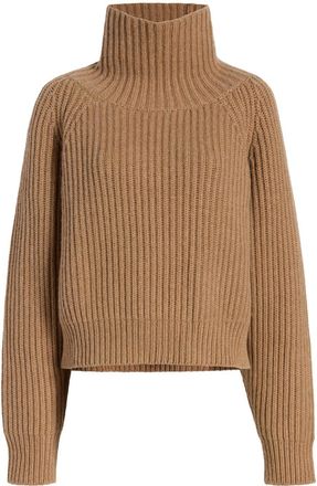 Khaite Lanzino funnel-neck cashmere jumper - women - Cashmere - L - Brown