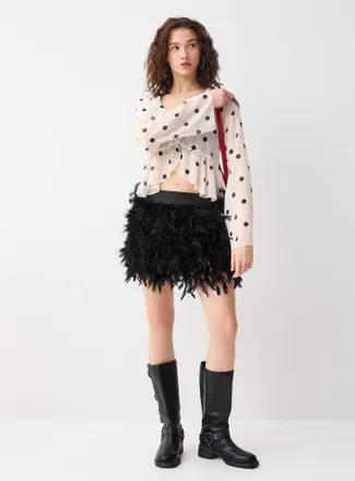 Twik Womens Feathered miniskirt
