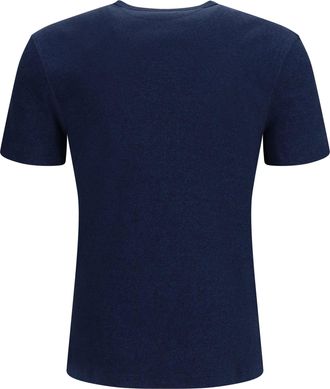 Brunello Cucinelli Ribbed Cotton, Denim Effect T-Shirt - Navy