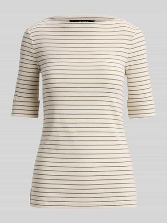Lauren Ralph Lauren Regular Fit T-Shirt aus Baumwoll-Mix in Sand, Gr&ouml;&szlig;e XXL