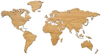 Wooden Amsterdam Weltkarte Wooden 216 x 108 cm - Eiche