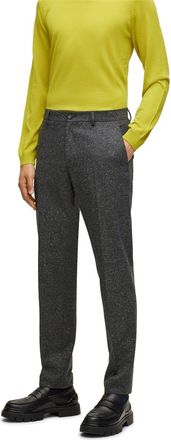 HUGO BOSS Mens H Genius Textured Slim Trousers in Open Grey - Size 36W/32L