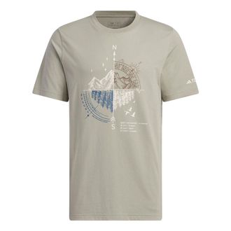 adidas Short Sleeve Mountain Graphic T-shirt Silver Pebble IT8847