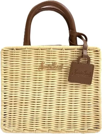 MC2 Saint Barth Tassen, Dames, Geel, ONE Size, Leer, Shop Bag Mini
