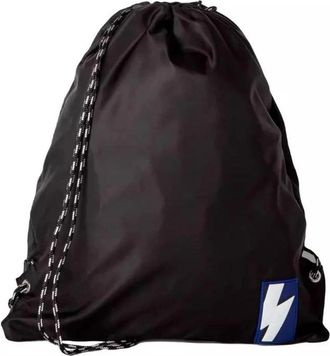 Neil Barrett Stijlvolle Nylon Trekkoord Rugzak - Heren - Schoudertassen - Zwart - ONE Size - Nylon - Tassen