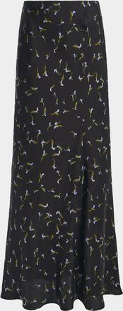 Altuzarra Casey Abstract-Print Silk Midi Skirt